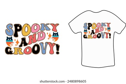 halloween groovy t-shirt design spoky.