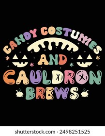 Halloween groovy or wavy Text T Shirt Design