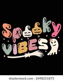 Halloween groovy or wavy Text T Shirt Design