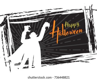 Halloween grunge background, with vampire
