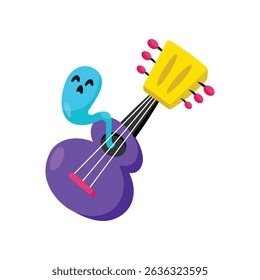 Halloween Guitar Vector style icon. Eps 10 file