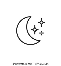 Halloween half moon icon. Vector illustration line symbol
