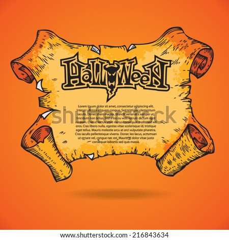 halloween. hand draw parchment