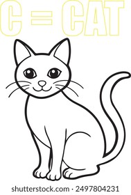 halloween  hand drawing black  cat vector