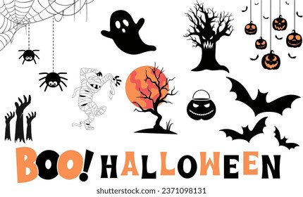 Halloween hand drawing Vector Halloween sublimation illustration design