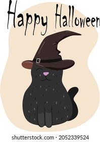 Halloween hand drawn cards. Vector Halloween poster with cartoon elements.