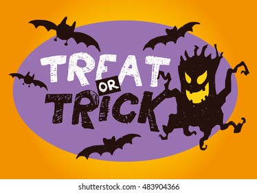 Halloween hand drawn characters and attributes doodle . Halloween Vector illustration.