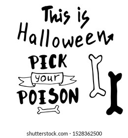 halloween Hand drawn creative calligraphy