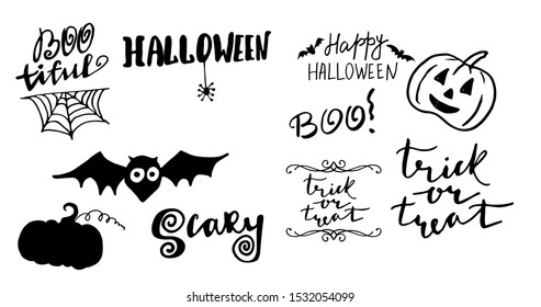 halloween Hand drawn creative calligraphy