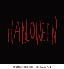 Halloween  hand drawn doodle dark red color on black background.eps