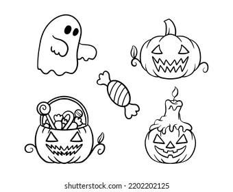 Halloween hand drawn element set vector art