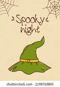 Halloween hand drawn invitation or greeting card. Trick or treat concept. Vector illustration
