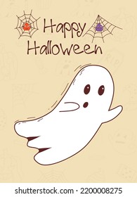 Halloween hand drawn invitation or greeting card. Trick or treat concept. Vector illustration
