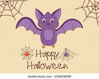 Halloween hand drawn invitation or greeting card. Trick or treat concept. Vector illustration