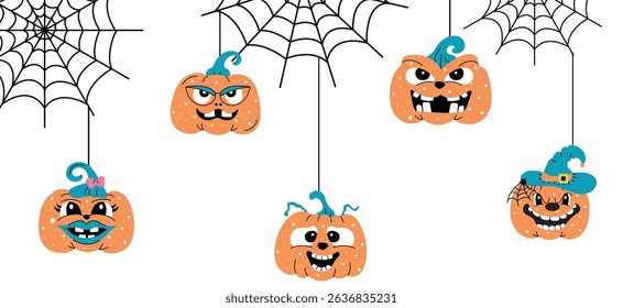 Halloween hand drawn isolated vector illustration on the white background