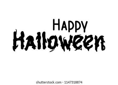 Halloween hand drawn lettering for invitation, greeting card, poster, banner, logo, icon, website. Celebration materials. For Halloween or zombie or day of dead party. Horror typography 