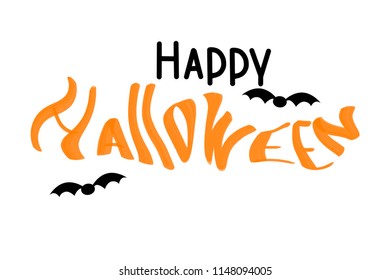 Halloween hand drawn lettering for invitation, greeting card, poster, banner, logo, icon, website. Celebration materials. For Halloween or zombie or day of dead party. Horror typography 