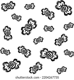 Halloween hand drawn scary candy doodle black sketch