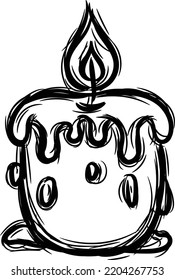 Halloween hand drawn scary candy doodle black sketch
