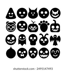 Halloween Hand Drawn Vector Icon Set illustration.