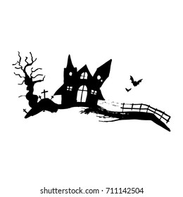 Halloween hand drawn vector on white background