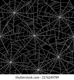 Halloween hand drawn vector seamless pattern with  spiderweb.