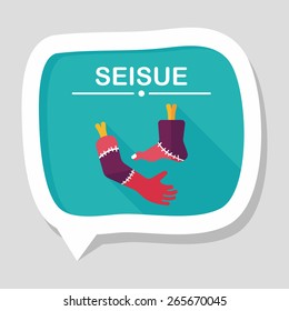 Halloween hand and leg flat icon with long shadow,eps10