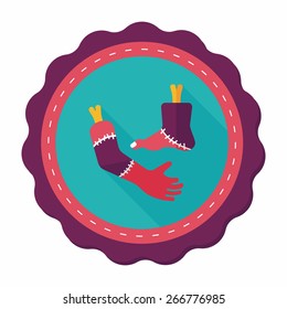 Halloween hand and leg flat icon with long shadow,eps10