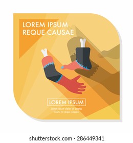Halloween hand and leg flat icon with long shadow,eps10