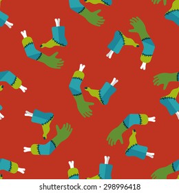 Halloween hand and leg flat icon,eps10 seamless pattern background