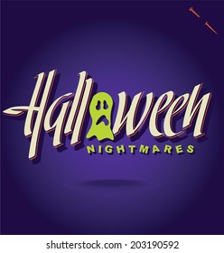 HALLOWEEN hand lettering -- custom handmade calligraphy, vector (eps8)