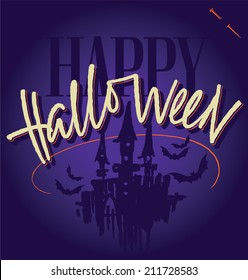 HALLOWEEN hand lettering -- custom handmade calligraphy, vector (eps8)