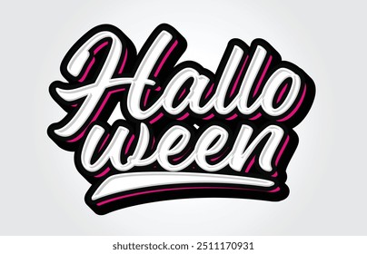 Halloween Hand Lettering Typography Vector Template