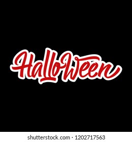 Halloween, hand lettering. Vector illustration