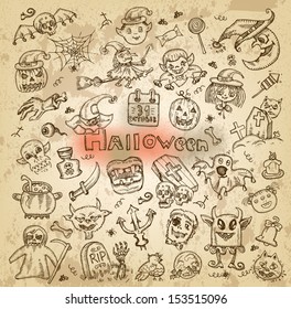 Vector Halloween Hand Drawn Icons