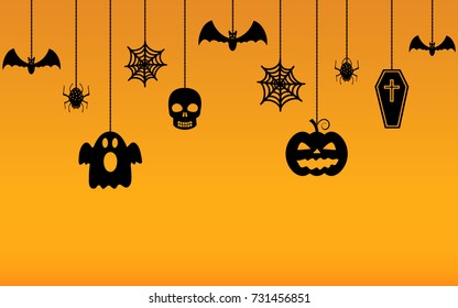 Halloween hanging ornaments background