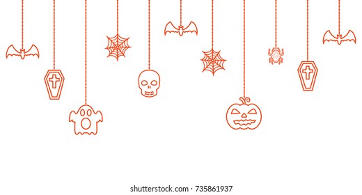 Halloween hanging ornaments background