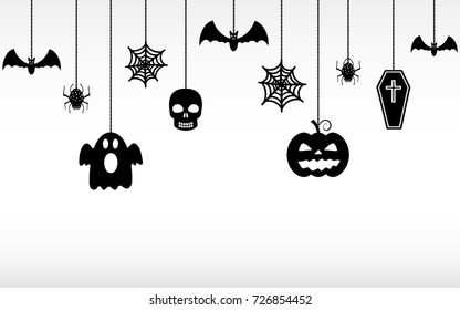 Halloween hanging ornaments isolated