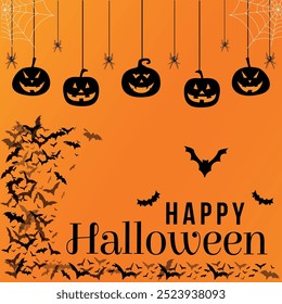 halloween; happy; celebration; ghost; creepy; pumpkin; decoration; card; bat; autumn; 