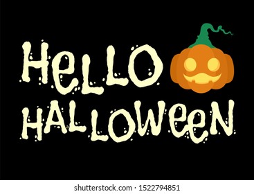 Halloween happy orange pumpkin cartoon doodle design Vector Illustration