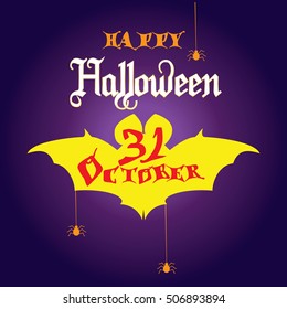 Halloween. Happy Halloween party greeting card. Vector Illustration.