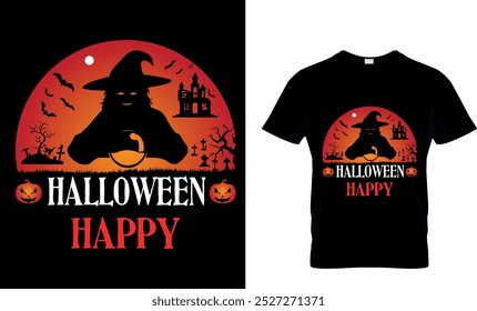 HALLOWEEN HAPPY - HALLOWEEN T SHIRT DESIGN 