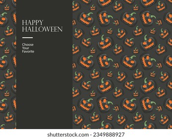 halloween happy vector element horror october cartoon evil haunted pumpkin invite party monster art