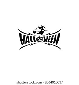 Halloween Happy With Witch Logo