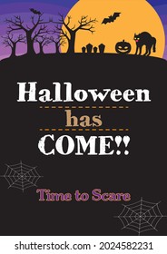 "Halloween has COME!!" Dark Silhouette Design Greeting Card