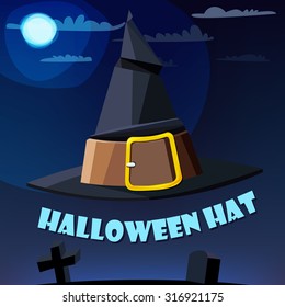 Halloween hat. A cartoon witch's hat