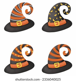 Halloween hat collection. Vector illustration