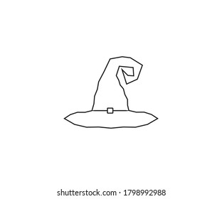 Halloween, hat icon. Vector illustration, flat design.