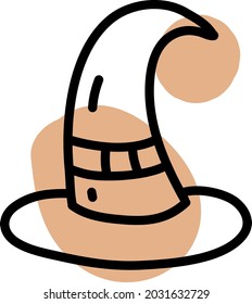 Halloween hat, illustration, vector, on a white background.