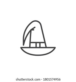 Halloween hat line icon. linear style sign for mobile concept and web design. Witch hat outline vector icon. Symbol, logo illustration. Vector graphics